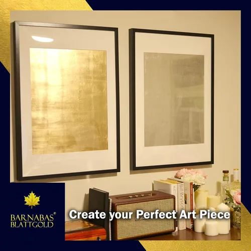 Miniatura 3 de Barnabas - Kit de dorado – 100 hojas de imitación de hoja de oro y hoja de plata, adhesivo dorado de 2.0 fl oz, sellador brillante 2.0 fl oz, 2