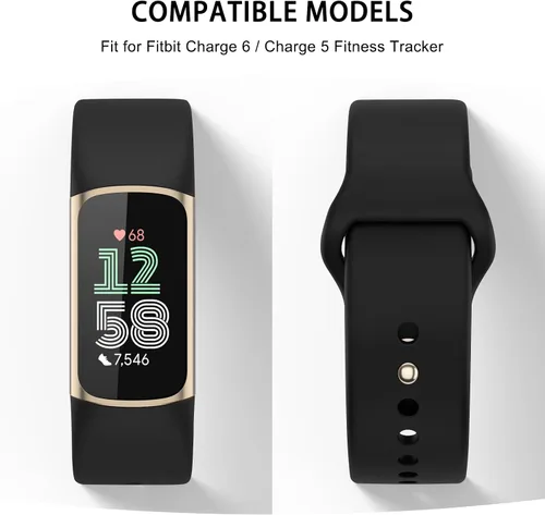 Miniatura 2 de Meliya Correa compatible con Fitbit Charge 6 Bands/Fitbit Charge 5 Bandas Mujeres Hombres, Silicona Suave Ajustable Impermeable Deportiva Correa