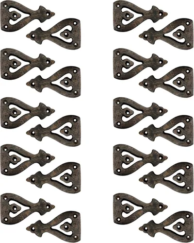 Miniatura 41 de Adonai Hardware Alleluia - Bisagras delanteras de hierro fundido antiguo (3.2 pulgadas x 10 unidades, negro mate) para puertas de granero, puertas