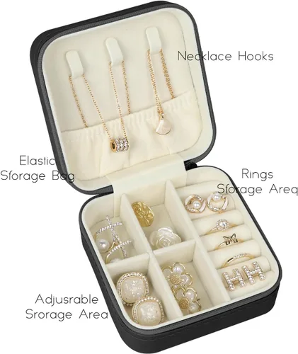 Miniatura 4 de Estuche de joyería de viaje, caja de joyería de viaje, mini estuche de joyería de viaje, estuche organizador de joyas, cajas organizadoras