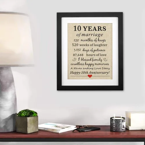 Miniatura 9 de Corfara Marco de 10º aniversario de 11 pulgadas de ancho x 13 pulgadas de alto, regalo de matrimonio para parejas, regalo de 10º aniversario
