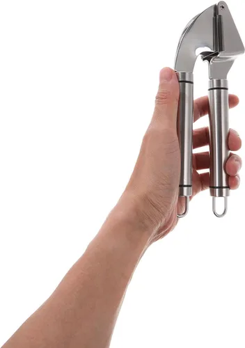 Miniatura 3 de Prensa de ajo de acero inoxidable, trituradora manual de ajo y pelador, dispositivo de cocina, operación sin esfuerzo, elegante herramienta