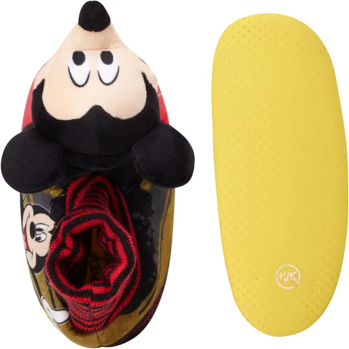 Miniatura 5 de Disney Boys' Mickey Mouse Slippers 3D Head Plush Sock Top Slippers (ToddlerBoy)