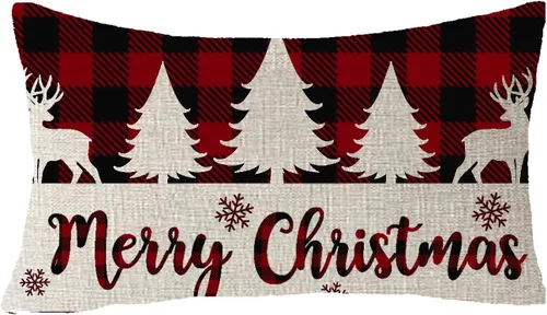Miniatura 12 de Funda de cojín con diversos diseños, de algodón, material decorativo lumbar de 12.0 x 20.0 pulgadas