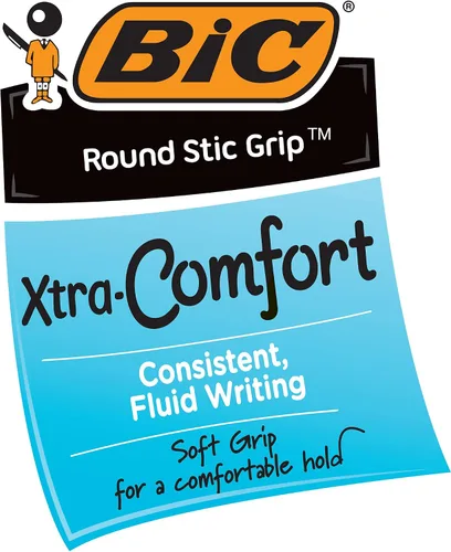 Miniatura 5 de BIC Round Stic Grip Xtra Comfort - Bolígrafos rojos, punta media (0.047 pulgadas), excelentes bolígrafos de escritura con agarre suave para una