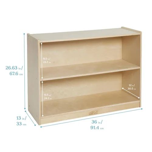 Miniatura 3 de ECR4Kids Gabinete de almacenamiento móvil de 2 estantes, muebles de aula, lavado gris