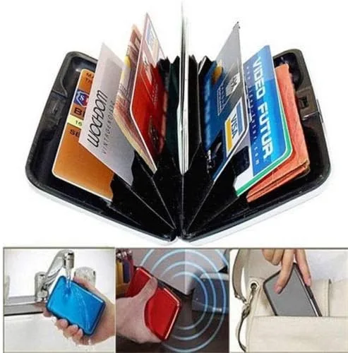 Miniatura 2 de Nuevo RFID bloqueo aluminio titular de la tarjeta de crédito Aluma caso anti exploración cartera duro