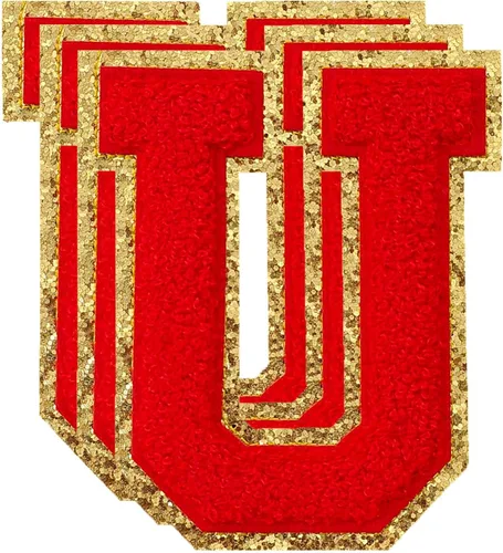 Miniatura 160 de 3 parches de números de chenilla negra, tamaño grande de 4-1/2" parches de números para planchar, parches universitarios para ropa, 8" Borde oro rosa