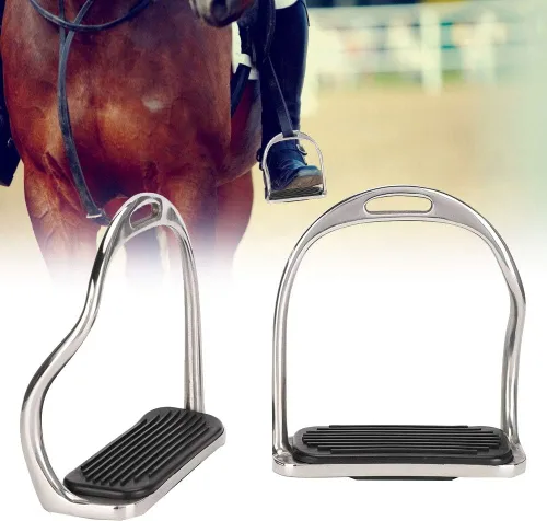Miniatura 2 de Estribos para silla de montar, acero inoxidable, ligero, de seguridad, pista ancha, estribo, antideslizante, equitación, suministros