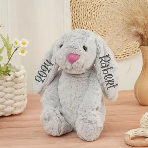 Miniatura 2 de shiguangji Regalo de Pascua con el nombre del niño bordado de conejo de Pascua personalizado, conejito de Pascua, conejito de Pascua, regalo
