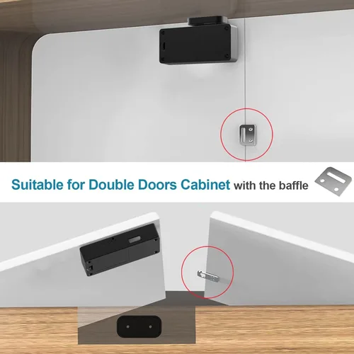 Miniatura 6 de eLinkSmart - Cerradura de cajón oculta para gabinete con tarjeta NFC RFID, aplicación Bluetooth, seguridad infantil, no requiere taladrar para Negro