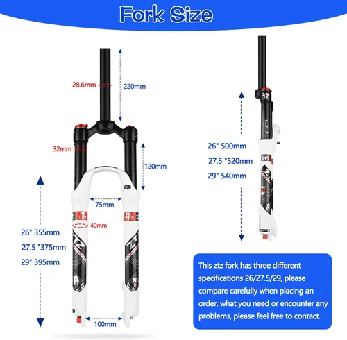 Miniatura 3 de MTB Air Suspension Fork，Fit for 26/27.5/29 inch Mountain Bike, 120mm Travel, Rebound Adjust, QR 9mm, Manual/Remote Lockout, XC/AM Mountain Bike