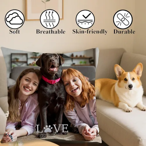 Miniatura 4 de Custom Memory Pillow Case Created with a Single Photo and Your Chosen Words Forming a comforting Cushion That Also Makes a Thoughtful Gift