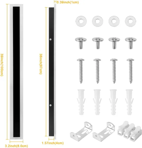 Miniatura 3 de Paquete de 2 luces de pared para exteriores de 32 pulgadas, 24 W, IP65, acrílico esmerilado, lámpara de pared, moderna, rectangular, color negro