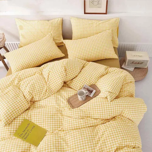 Miniatura 11 de Juego de colcha tamaño king de ETDIFFE, color marrón, 3 piezas, juego de ropa de cama color beige con estampado Gingham de rejilla - colcha suave