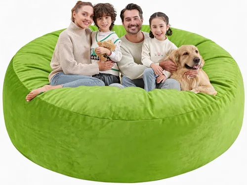 Miniatura 77 de Silla de Puf de 3 Pies, Sillas de Puf Cómodas con Relleno de Espuma Viscoelástica, Sofá de Puf Esponjoso con Funda de Terciopelo Holandés, Sillas