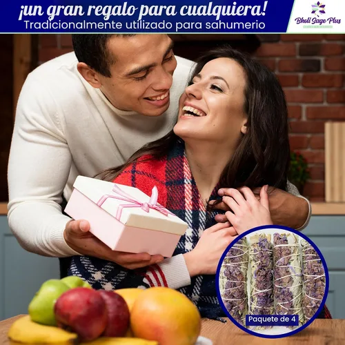 Miniatura 6 de Salvia con lavanda - Palitos de incienso de salvia de Bholi Sage Plus para limpieza de energía negativa, palitos de salvia para limpieza del hogar