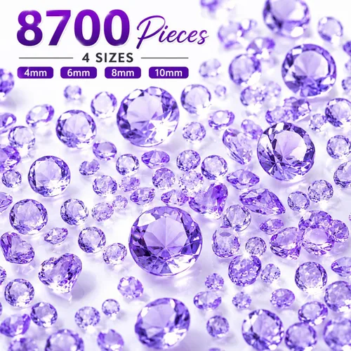 Miniatura 2 de 8700 piezas de confeti de mesa de diamante transparente, rellenos de jarrón Acrylic Vase Fillers, Fake Crystal Gems, Wedding & Bridal Shower