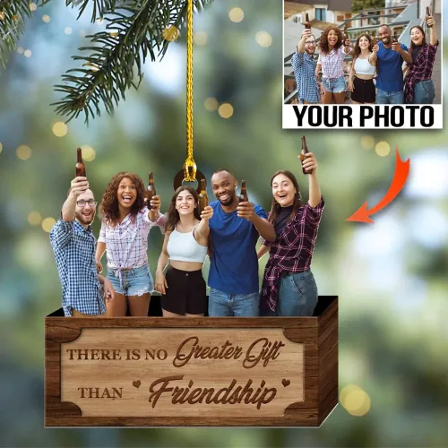 Miniatura 2 de Nazenti Adorno de Navidad personalizado para árbol de pareja, adornos de fotos, bonito diseño