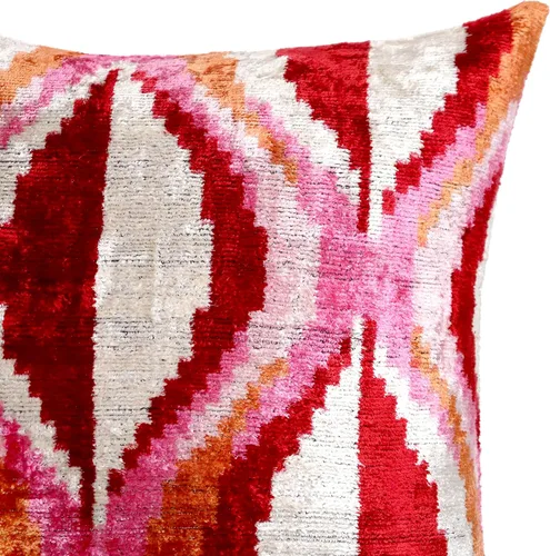 Miniatura 4 de CANVELLO -Exquisita almohada/cojín de plumón: almohadas de plumas elegancia y arte Almohadas icónicas con diseño Ikat Seda de terciopelo suave