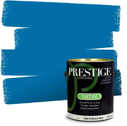 Miniatura 219 de Prestige Paints. - Base y pintura para exteriores en un solo galón, 1 galón. plano, comparable con Sherwin Williams Topsail. SW6799-PCM