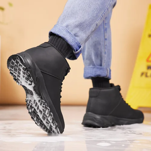 Miniatura 6 de SHULOOK Botas de trabajo antideslizantes para hombre, zapatos antideslizantes impermeables, para servicio de alimentos, chef, cocina, restaurante