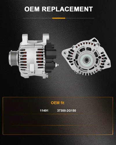 Miniatura 2 de ROADFAR Alternador de 100 amperios para Hyundai para Sonata 2.4L 2010 2011 2012 2013, para Kia para Optima 2.4L 2011-2013, 37300-2G400, polea de 100
