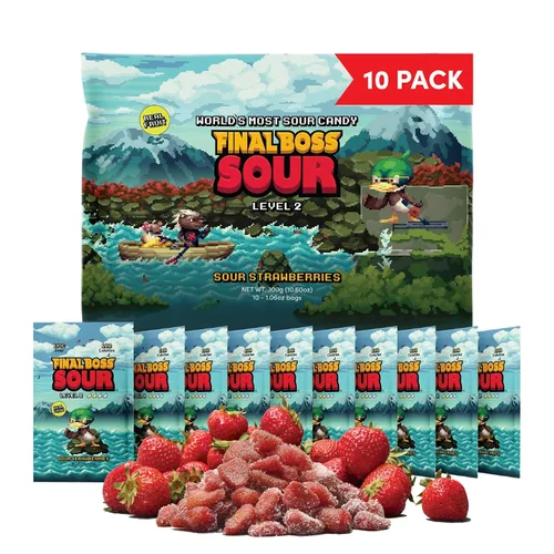 Miniatura 13 de Final Boss - Caramelos ácidos, naturales, de arándanos agrios secos, sin colores artificiales, saludable, bajo en calorías, para niños y adultos