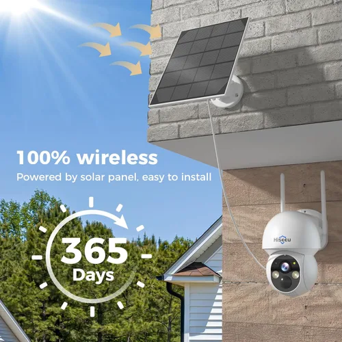 Miniatura 2 de Hiseeu Cámara de seguridad solar para exteriores, kit de 4 cámaras de 4 MP, sistema de cámaras de seguridad inalámbricas, vigilancia doméstica