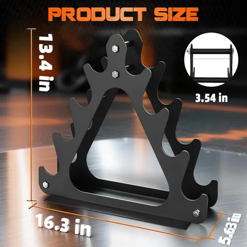 Miniatura 3 de 4-Tier Dumbbell Rack for 1-15 lb Weights, Holds 5 Pairs Space-Saving Sturdy A-Frame Stand for Home Gym, Weight Rack for Women's Dumbbell Set