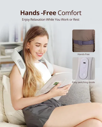 Miniatura 7 de Shiatsu Masajeadores de cuello y espalda con calor, uso de 150 minutos, 4 modos y cabezal de masaje ajustable, regalo del día del padre para papá