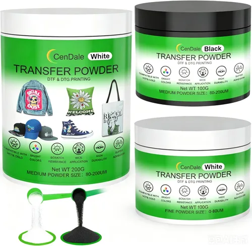 Miniatura 10 de Polvo DTF, 500 g/17.6 oz, adhesivo de fusión en caliente, digital, polvo de transferencia DTF para sublimación, compatible con impresoras DTF y DTG