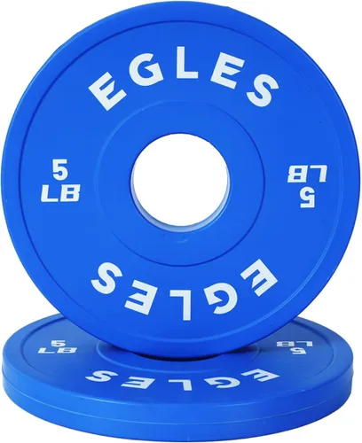 Egles Juego de Placas de Cambio 1.25LB, 2.5LB, 5LB - Placas de Peso Recubiertas de Goma en Pares, Placas Bumper Olímpicas, Codificadas por Color,