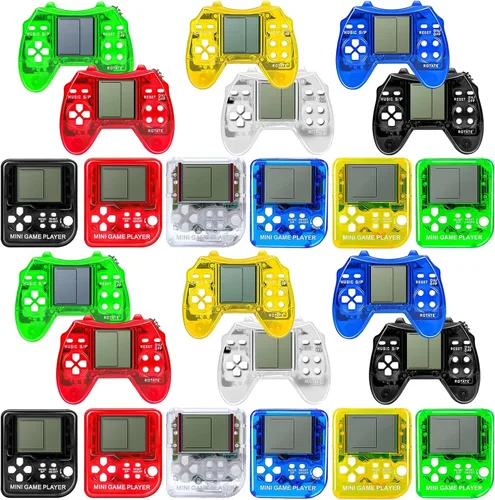 SSRMX 24 piezas de recuerdos de fiesta de videojuegos para niños, mini llavero de juegos de arcade, regalos de fiesta de cumpleaños, premios de aula