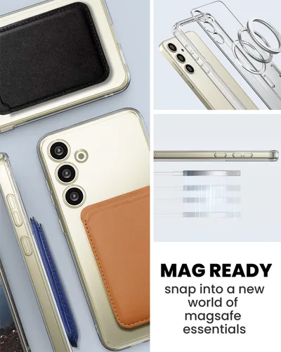 Miniatura 8 de CaseBorne Slim Series - Funda compatible con Samsung Galaxy S24 Plus, combo 3 en 1, cubierta magnética híbrida ultra transparente, con protector