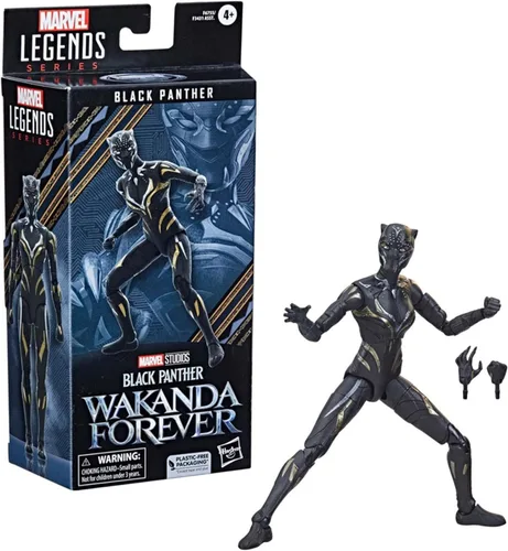 Miniatura 6 de Marvel Legends Series Black Panther Wakanda Forever Black Panther - Figura de acción MCU de 6 pulgadas, 2 accesorios