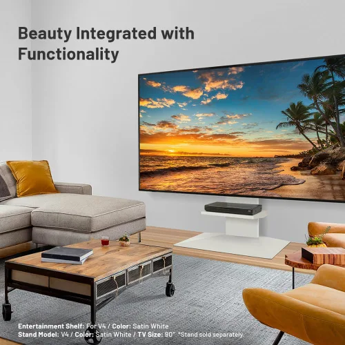 Miniatura 7 de WALL Estante de entretenimiento para soporte de TV modelo V4, perfecto para reproductor de DVD/Blu-ray, consola de videojuegos, grabadora de video