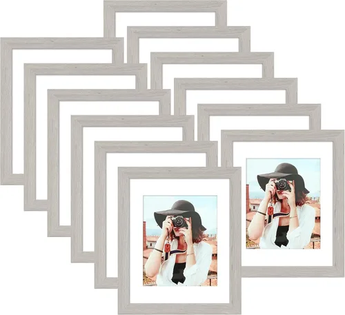 Miniatura 131 de Picrit - Juego de 12 portarretratos de 4 x 6 pulgadas, para fotos de 3.5 x 5 con paspartú o 4 x 6 pulgadas sin paspartú, marcos para colgar