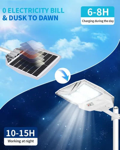 Miniatura 5 de Farolas solares para exteriores, 700000 lúmenes, luces LED brillantes con sensor de movimiento y control remoto, luces de seguridad impermeables