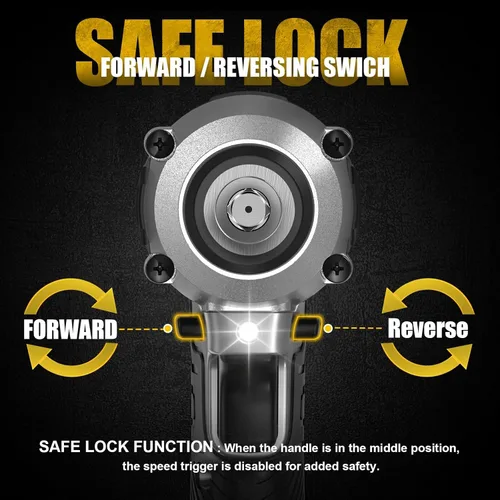 Miniatura 5 de Llave de impacto inalámbrica para batería Dewalt 250FT-LBS 3/8 pulgadas 340N.m Pistola de impacto compacta sin escobillas eléctrica incluye luz