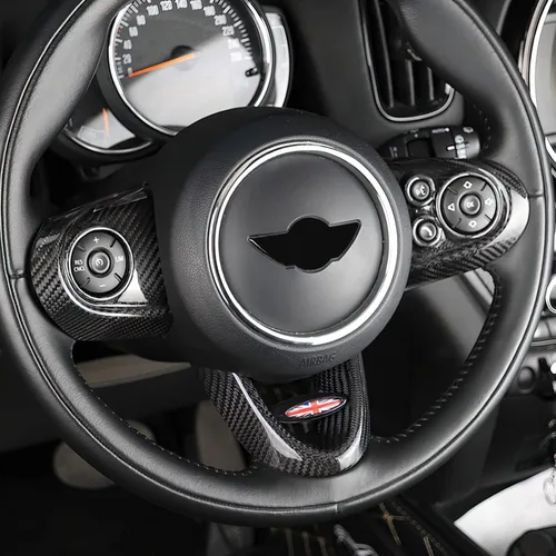 Miniatura 4 de AIRSPEED Pegatinas de Botón del Volante de Automóvil de Fibra de Carbono para Mini Cooper Clubman F54 F55 F56 F60 Countryman Cabrio F57 Accesorios