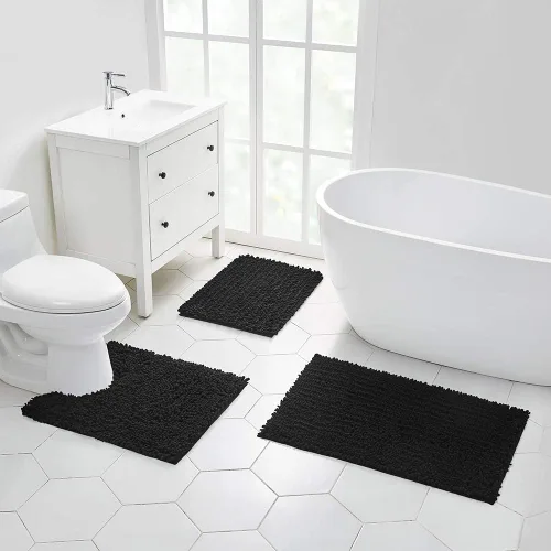 Miniatura 155 de Walensee Alfombra de baño antideslizante (24x17 pulgadas, rosa polvoriento) absorbente de agua, súper suave, lanuda de felpilla, lavable a máquina
