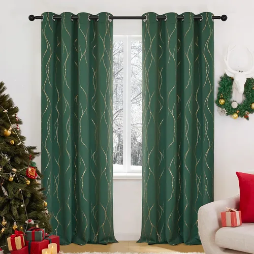 Miniatura 28 de Deconovo Cortinas opacas, 2 paneles, 52 x 72 pulgadas, cortinas con aislamiento térmico para oscurecer la habitación, con ojales para dormitorio