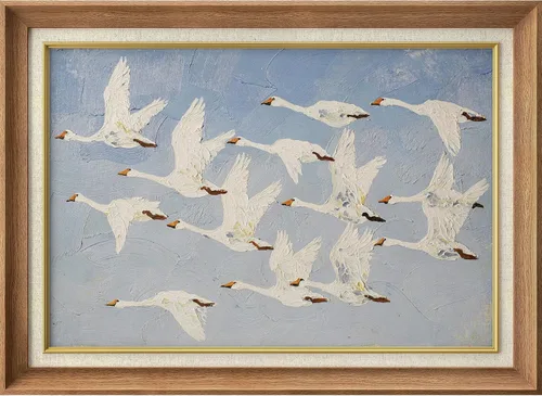 Miniatura 294 de MUDECOR Lienzo enmarcado prémium para pared, pinos nevados en bosque de invierno, ilustraciones modernas, arte contemporáneo, escénico, divertido