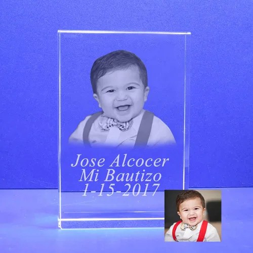 Personalizar foto personalizada grabado láser para bodas, escuela, quinceañera, comunión, mi bautismo, evento de iglesia, foto familiar HL001 (2.36