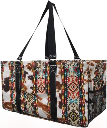 Miniatura 11 de NGIL Bolsa de comestibles reutilizable extra grande plegable de gran tamaño para comestibles, almacenamiento, picnic, playa, Flecha-negro
