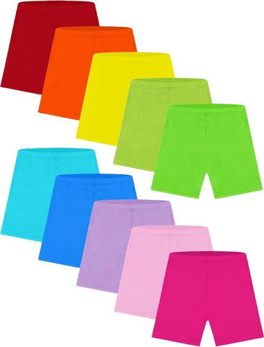 Resinta - Paquete de 10 pantalones cortos de baile para niñas, transpirables y seguros, 10 colores