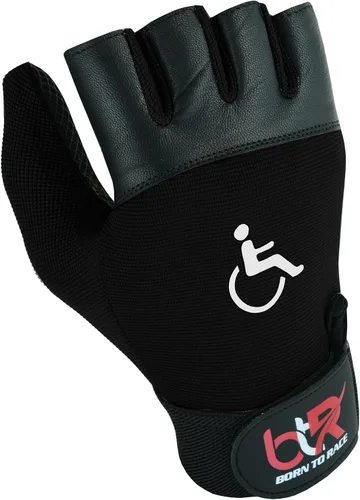 Miniatura 8 de BTR Guantes para Silla de Ruedas para Hombres y Mujeres Guantes para Movilidad y Discapacidad con Diseño Transpirable, Ligero, Agarre Negro