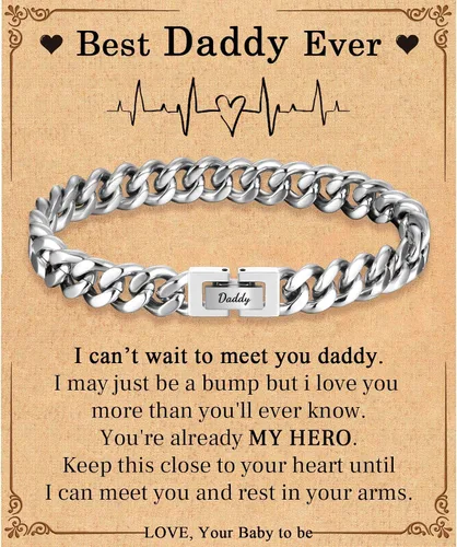Miniatura 20 de Regalos para papá, hijo, nieto, tío sobrino, hermano, marido, novio, regalos para hombres y niños, pulsera de eslabones de cadena cubana, regalos