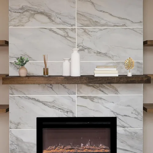 Miniatura 14 de Urbandi Repisa Moderna para Chimenea, Manto Flotante Contemporáneo, Estantería, Hecho a Mano, (Marrón, 36Lx6Hx8D)